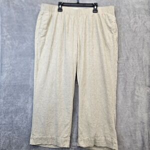 Abercrombie Fitch Ultra High Rise Wide Leg Linen Pants Womens XXL Natural Lined